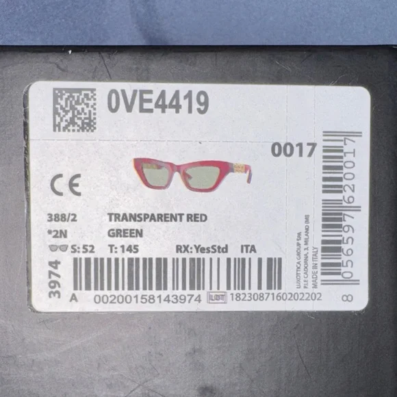 Versace Women’s Red Sunglasses with Gold Greek Key Temples - Picture 2 of 9